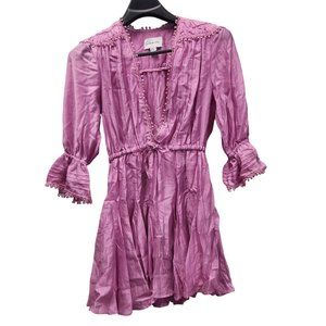 Sabina Musayev Harbor Crochet-Trim Mini Dress in Orchid Color - Size Medium